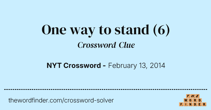 One way to stand crossword clue image