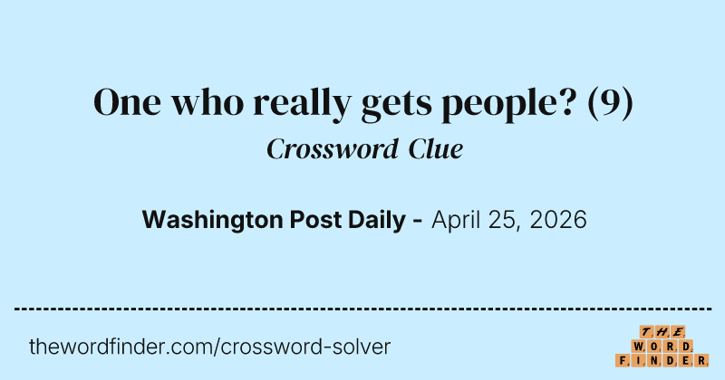 One who really gets people? crossword clue image
