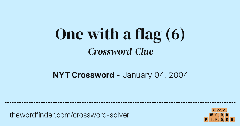 One with a flag crossword clue image