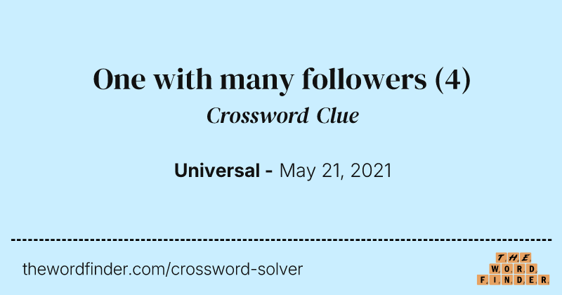 One with many followers crossword clue image