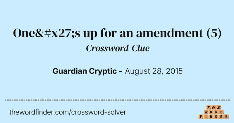 One's up for an amendment crossword clue image