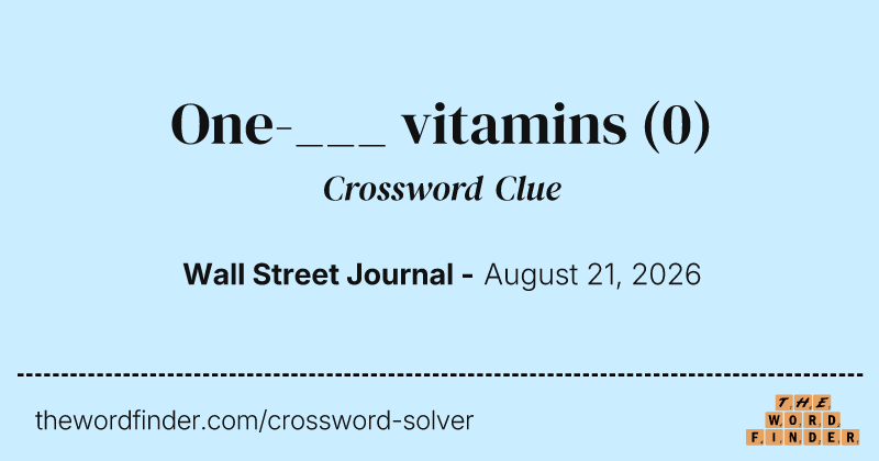 One-___ vitamins crossword clue image