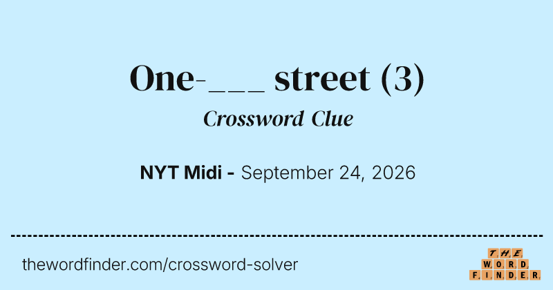 One-___ street crossword clue image