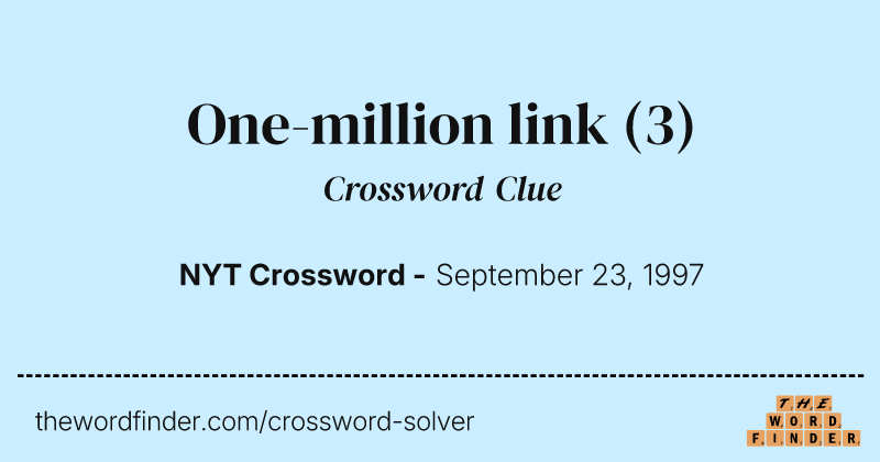 One-million link crossword clue image
