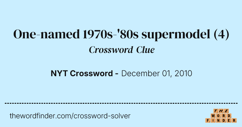 One-named 1970s-'80s supermodel crossword clue image