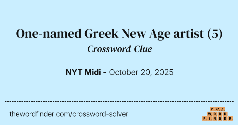 One-named Greek New Age artist crossword clue image
