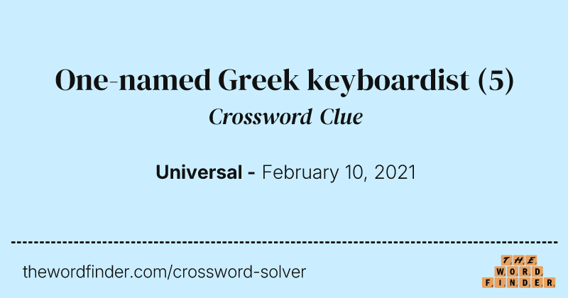 One-named Greek keyboardist crossword clue image