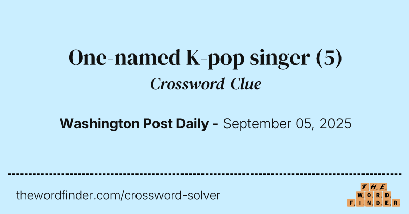 One-named K-pop singer crossword clue image