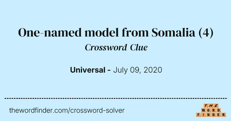 One-named model from Somalia crossword clue image