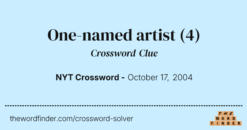 One-named artist crossword clue image