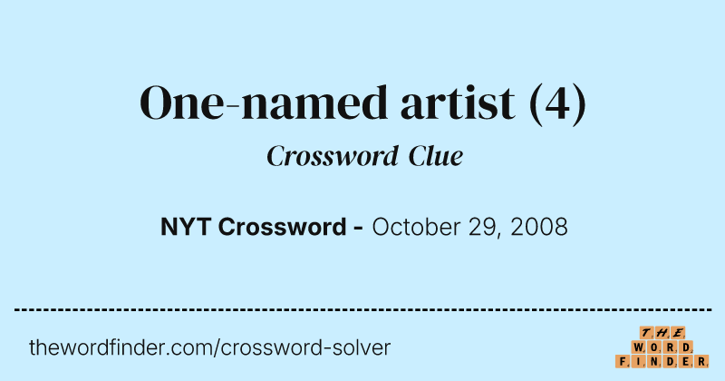One-named artist crossword clue image