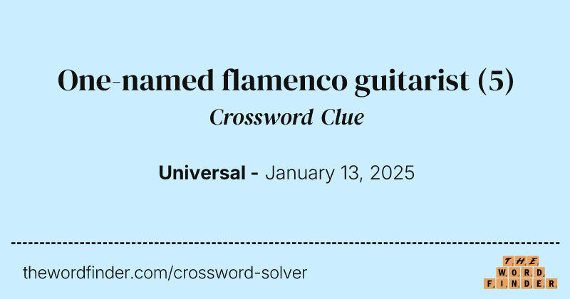 One-named flamenco guitarist crossword clue image