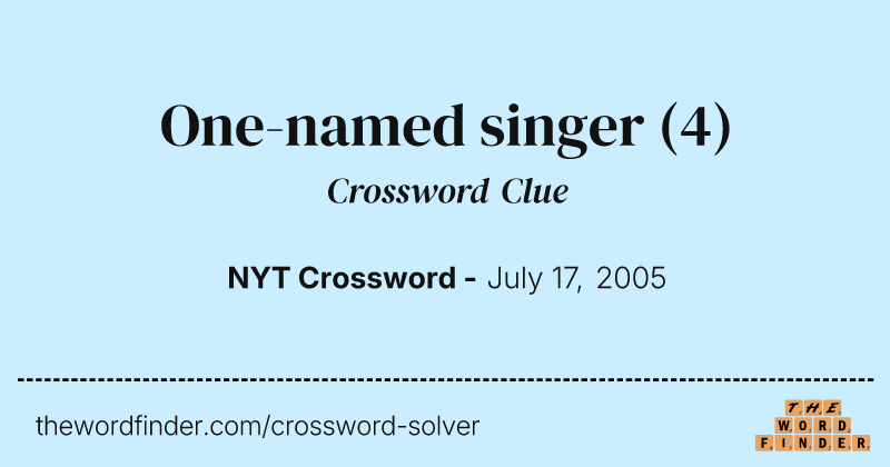 One-named singer crossword clue image
