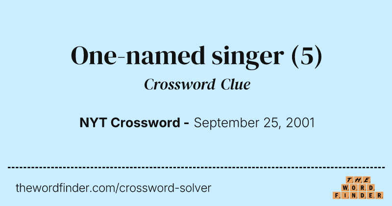 One-named singer crossword clue image