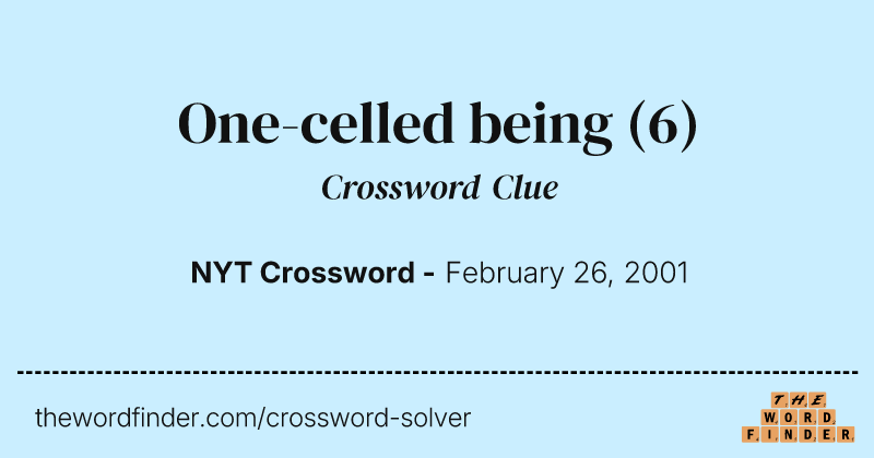 One-celled being crossword clue image