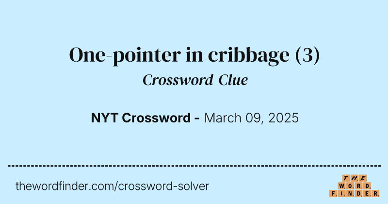 One-pointer in cribbage crossword clue image