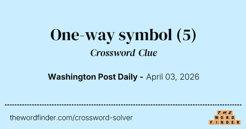 One-way symbol crossword clue image