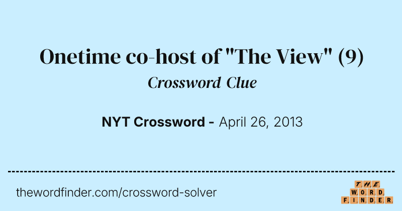 Onetime co-host of "The View" crossword clue image