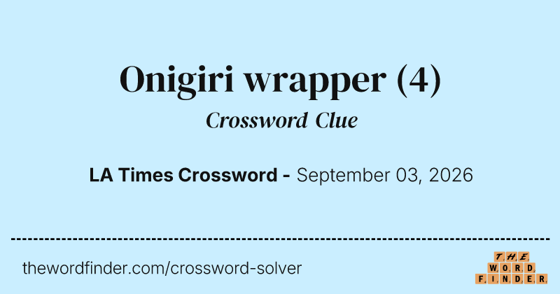 Onigiri wrapper crossword clue image