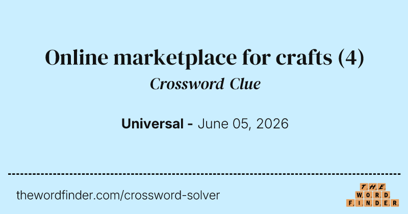 Online marketplace for crafts crossword clue image