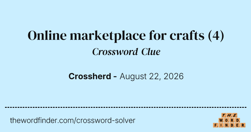 Online marketplace for crafts crossword clue image