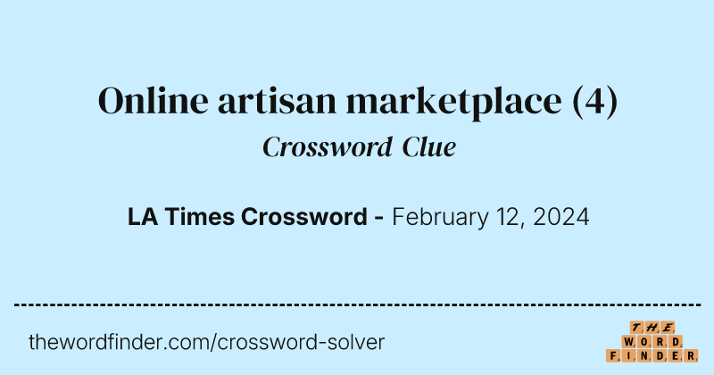 Online artisan marketplace crossword clue image