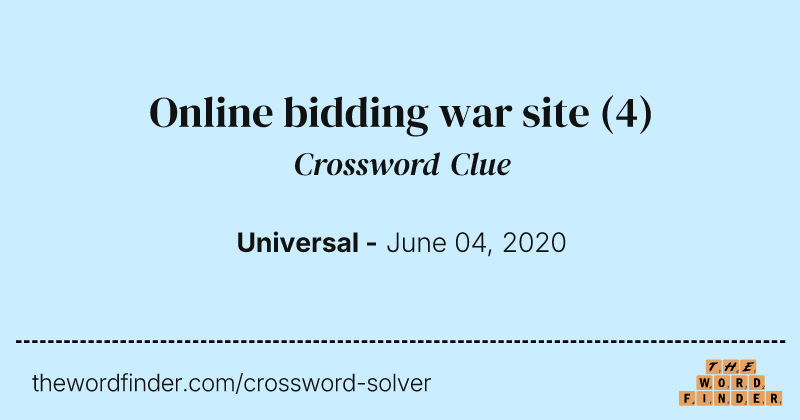 Online bidding war site crossword clue image
