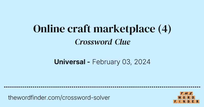 Online craft marketplace crossword clue image