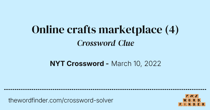 Online crafts marketplace crossword clue image