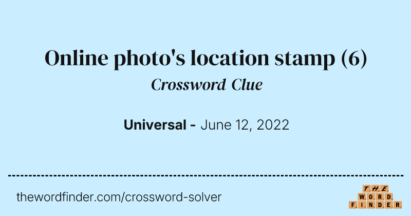 Online photo's location stamp crossword clue image