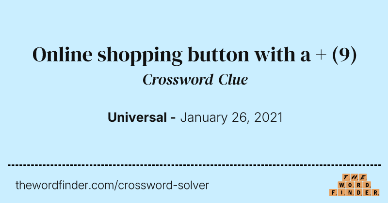Online shopping button with a + crossword clue image
