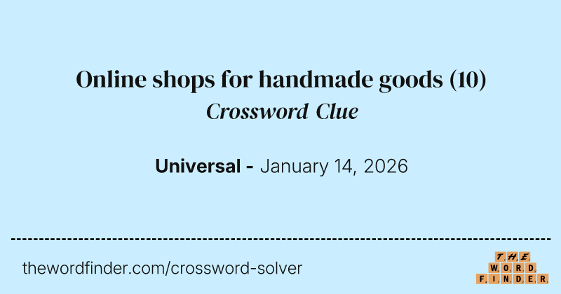 Online shops for handmade goods crossword clue image
