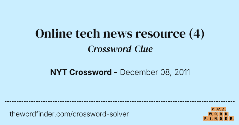 Online tech news resource crossword clue image