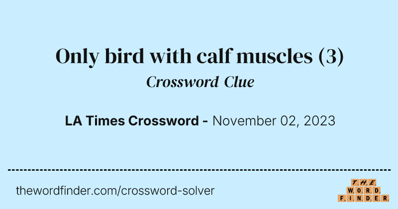 Only bird with calf muscles crossword clue image