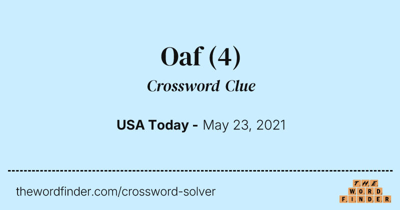 Oaf crossword clue image