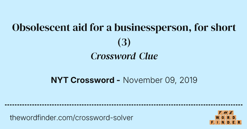 Obsolescent aid for a businessperson, for short crossword clue image