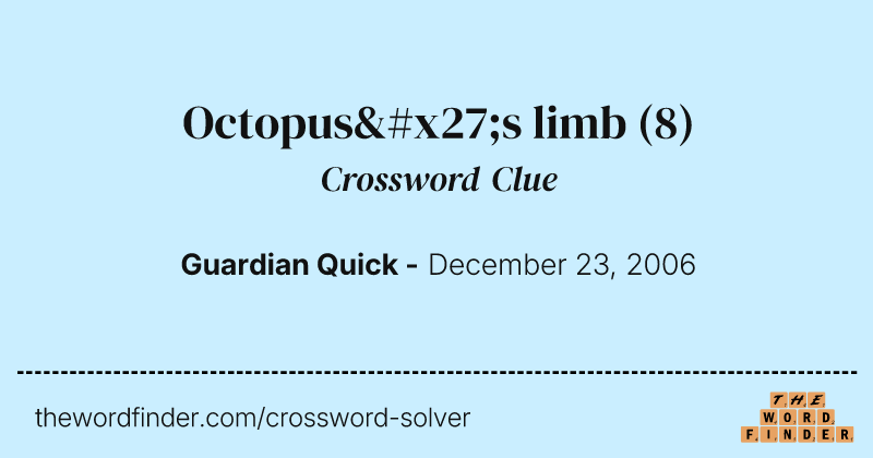 Octopus's limb crossword clue image