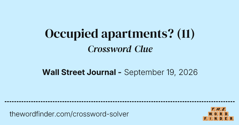 Occupied apartments? crossword clue image