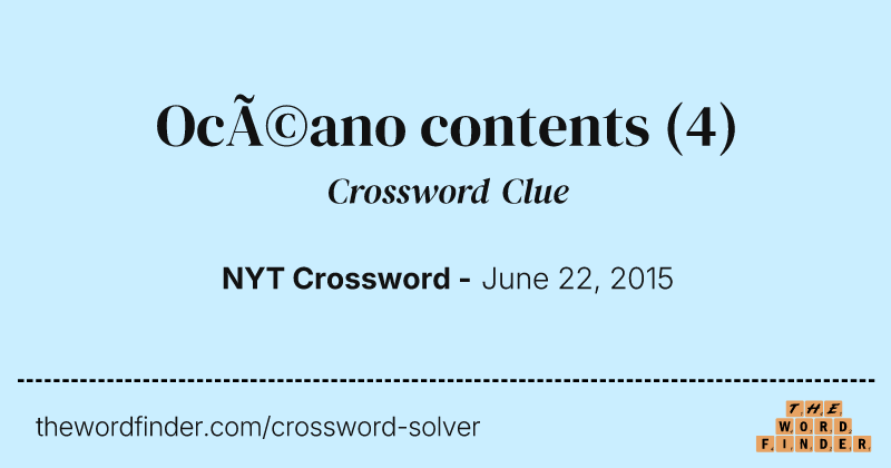 Océano contents crossword clue image