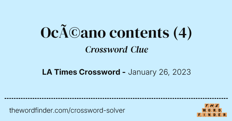Océano contents crossword clue image