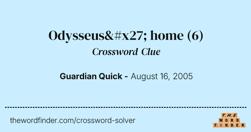 Odysseus' home crossword clue image