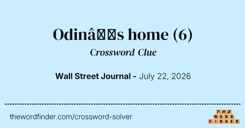Odin’s home crossword clue image