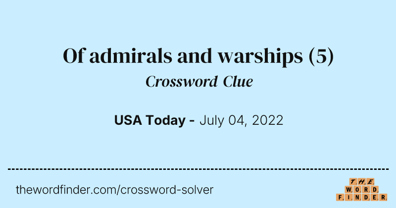 Of admirals and warships crossword clue image