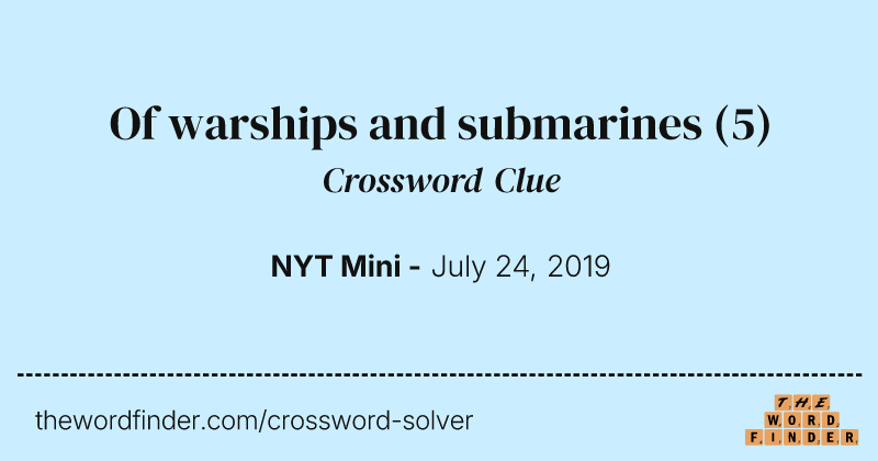 Of warships and submarines crossword clue image
