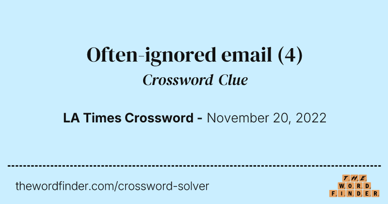 Often-ignored email crossword clue image