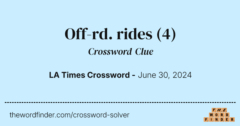 Off-rd. rides crossword clue image
