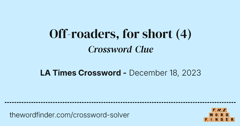 Off-roaders, for short crossword clue image
