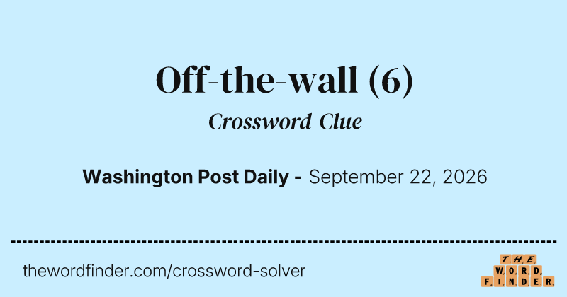 Off-the-wall crossword clue image