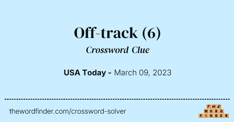 Off-track crossword clue image