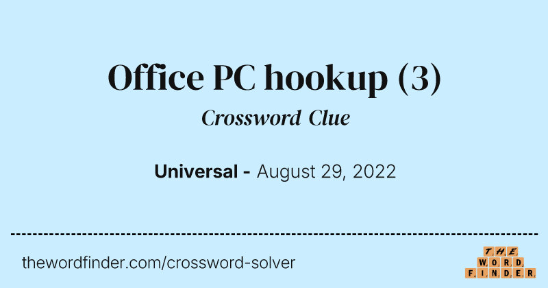 Office PC hookup crossword clue image